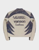 aime leon dore x vanson distressed leather moto jacket