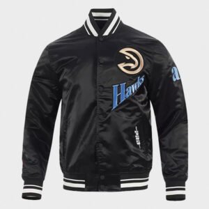 atlanta hawks pro standard black satin jacket