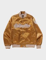bape exclusive baseball beige varsity jacket