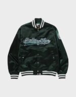 bape exclusive baseball green varsity jacket