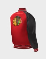 chicago blackhawks starter youth raglan satin varsity jacket