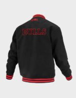chicago bulls logoman shadow black varsity jacket