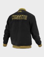 denver nuggets logoman shadow black varsity jacket