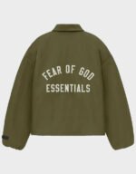 fear of god essentials textured nylon military trucker jacket