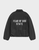 fear of god essentials textured nylon trucker jacket