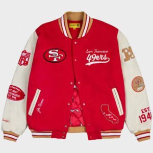 golf wang x nfl 49ers letterman jacket