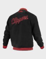 la clippers logoman shadow black varsity jacket