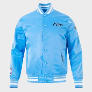 la clippers pro standard blue satin jacket