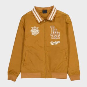 la dodgers light bronze logo select jacket