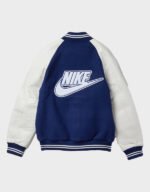 nike x nigo nrg blue void white varsity jacket