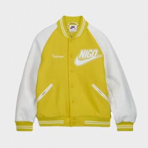 nike x nigo nrg yellow varsity jacket