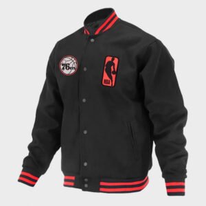 philadelphia 76ers logoman shadow varsity jacket