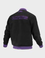sacramento kings logoman shadow black varsity jacket