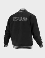 san antonio spurs logoman shadow black varsity jacket