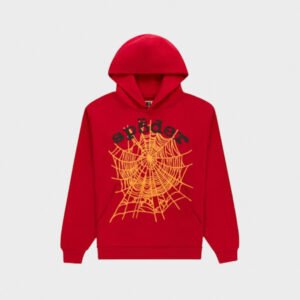 sp5der og web v2 red hoodie