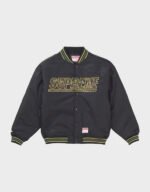 supreme mitchell & ness camo logo black jacket