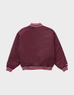 supreme mitchell & ness camo-logo burgunday varsity jacket