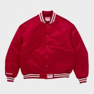 supreme mitchell & ness satin varsity jacket