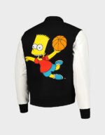 the simpsons freeze max basketball black varsity jacket