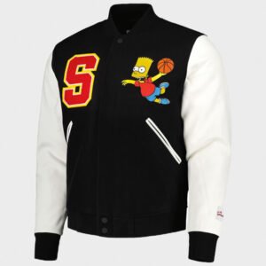 the simpsons freeze max basketball varsity jacket