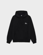 stussy basic black pullover hoodie