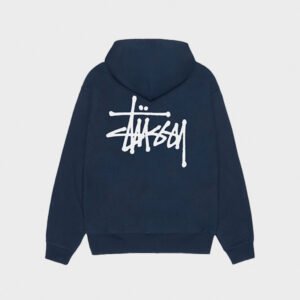 stussy basic navy hoodie