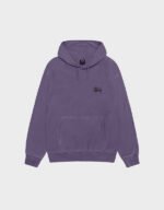 stussy basic pigment dyed grape pullover hoodie