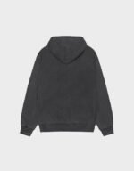 stussy jumbo pigment dyed black pullover hoodie