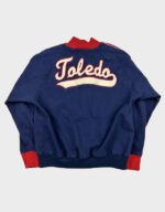 blue toledo mud hens zip up baseball jacket