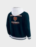 chicago bears navy cotton hooded jacket