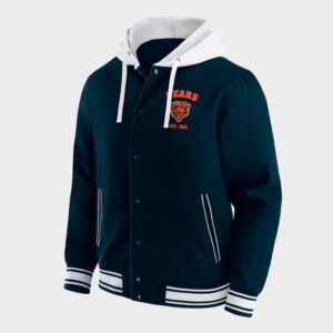 chicago bears navy hooded jacket