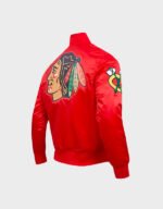 chicago blackhawks classic red satin jacket