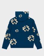 denim tears mono cotton wreath navy blue hoodie