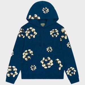 denim tears mono cotton wreath navy hoodie