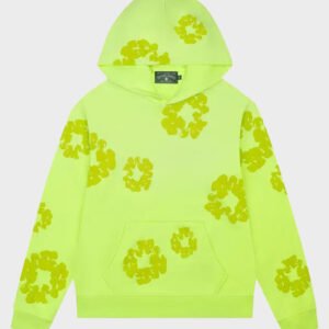 denim tears mono cotton wreath neon hoodie