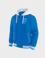 detroit lions blue hooded jacket
