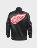 detroit red wings classic satin black jacket