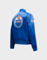 edmonton oilers classic blue satin jacket