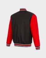 lansing lugnuts poly twill black and red full snap jacket