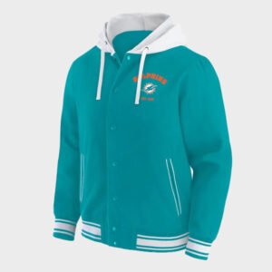 miami dolphins aqua hooded jacket