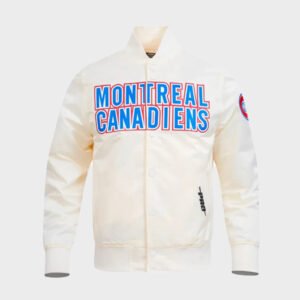 montreal canadiens classic white satin jacket