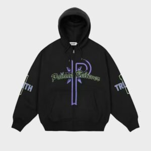 palace believer zip black hoodie