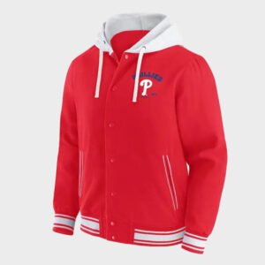 philadelphia phillies red hooded jacket