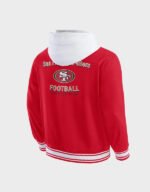 san francisco 49ers scarlet cotton hooded jacket
