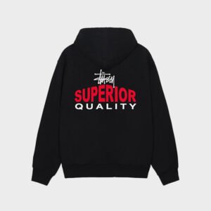stussy superior quality black hoodie