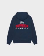 stussy superior quality navy hoodie