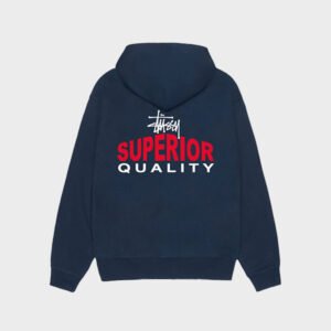 stussy superior quality navy hoodie