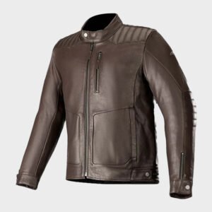 alpinestars crazy eight brown leather jacket