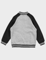 collingwood magpies gray and black varsity fleece jacket