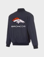 denver broncos flight navy full zipper jacket